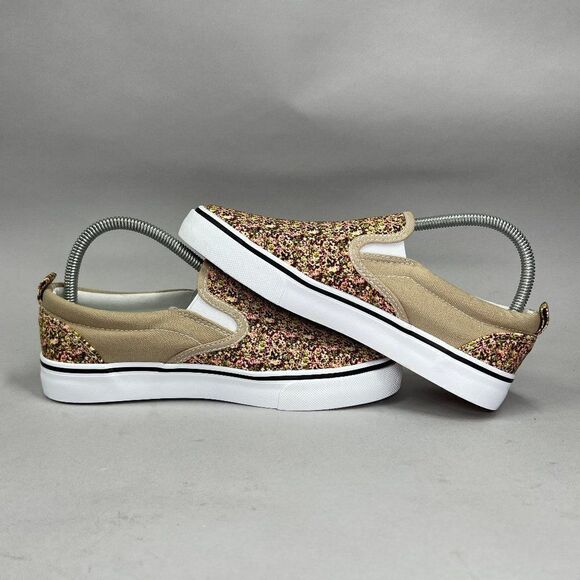 Women's Size 7 Yellow Floral Slip On Sneakers - Picture 7 of 12